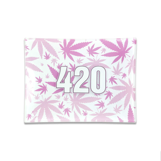 The Lit Collection 420 Pink Glass Rollin' Tray